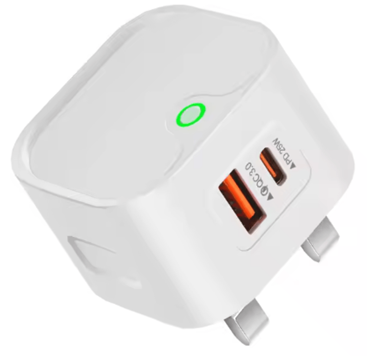 Fast USB Type C Adapter 25W PD Wall Charger with UK Plug Power Supply Charger